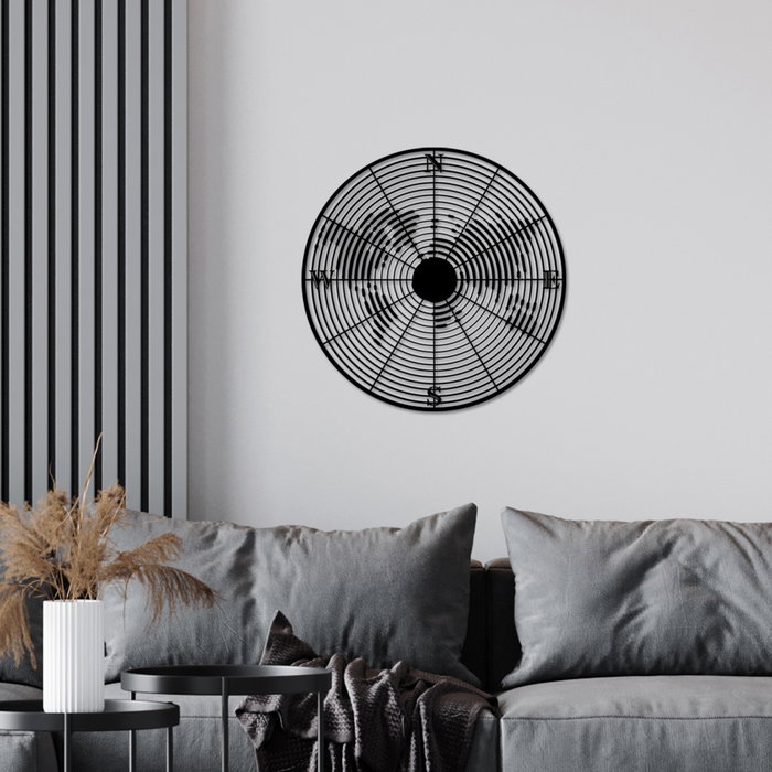 Wallity Sonar Escultura de pared de metal negra